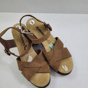 NEW Bionatura Women's Slingback Brown Sandals Block Heels Size 8